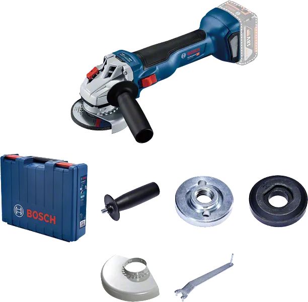 Bosch sladdlös vinkelslip GWS 18V-10 med väska och tillbehör.