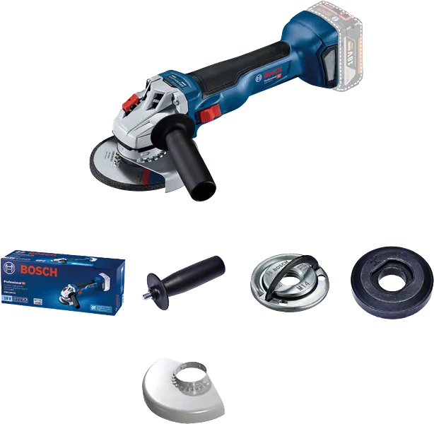 Bosch GWS 18V-10 vinkelslip med tillbehör.
