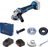 Bosch GWS 18V-10 vinkelslip med tillbehörsset.