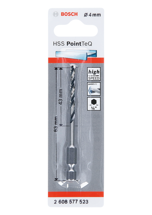 Bosch HSS PointTeQ sexkantsborr 4,0 mm.