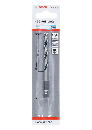 Bosch HSS PointTeQ sexkantsborr 6,0 mm.