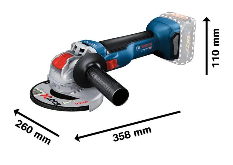 Bosch GWX 18V-10 sladdlös vinkelslip med X-LOCK.