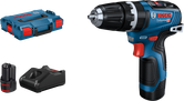 Bosch GSB 12V-35 sladdlös borrmaskin med batteri och väska.