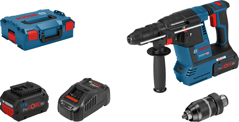 Bosch GBH 18V-26 F borrhammare med ProCORE batteriset.
