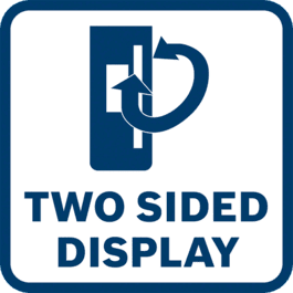 Dubbelsidig display för enkel laserdetektering 