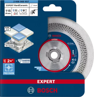 Bosch EXPERT HardCeramic X-LOCK diamantkapskiva 115×22,23×1,4×10 mm.