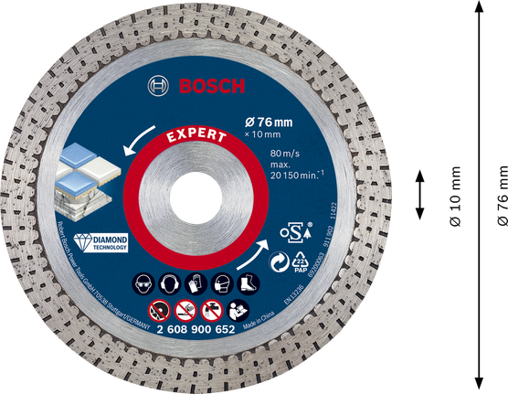 Bosch EXPERT HardCeramic 76 mm diamantkapskiva.