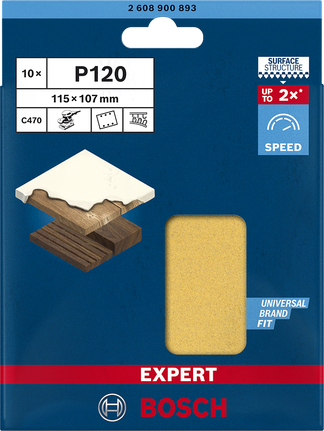 Bosch C470 P120 sandpapper 115×107 mm 10-pack.
