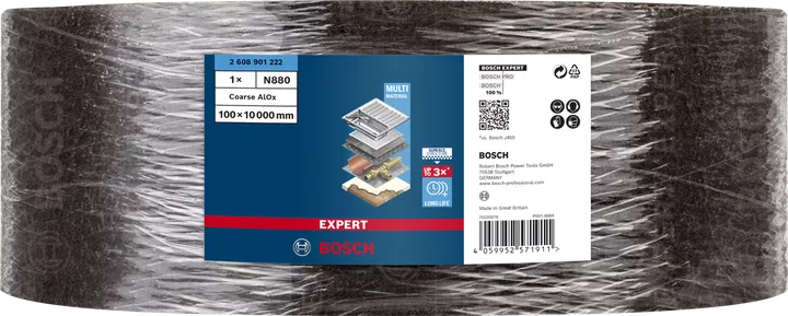 Bosch N880 grov fiberduksrulle 100×10000 mm.