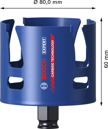 Bosch EXPERT Hålsåg för byggmaterial 80x60 mm.