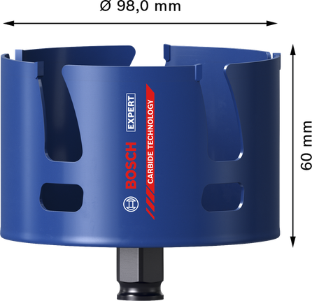 Bosch EXPERT hålsåg för byggmaterial 98 x 60 mm.