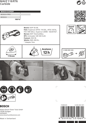 Bosch Expert 116 mm slipplatta.