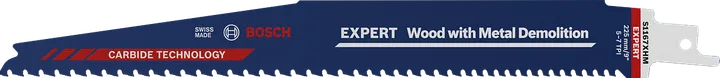 Bosch EXPERT Wood med metallrivningssågblad.