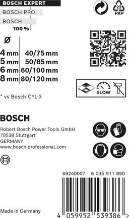 Bosch EXPERT MultiConstruction CYL-9 borrsats 4/5/6/8 mm.