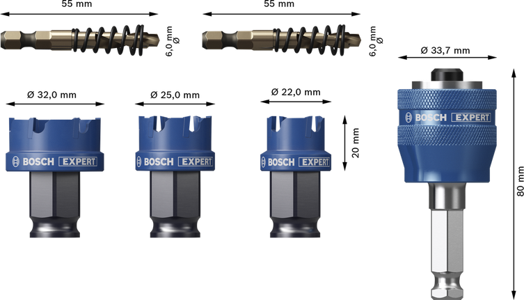 Bosch EXPERT Plåthålsågssats 22/25/32 mm.