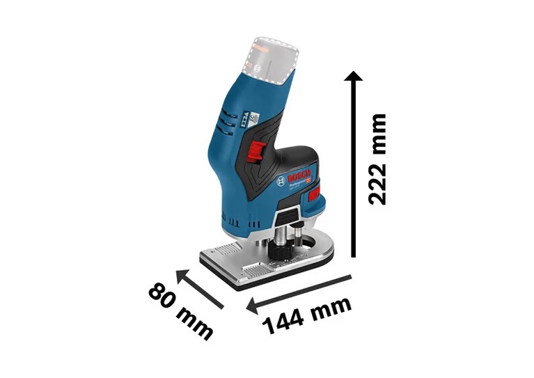 Bosch GKF 12V-8 sladdlös handfräs med kompakt storlek.