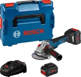 Bosch GWS 18V-10 vinkelslipset med väska och batterier.
