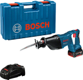 Bosch GSA 18 V-LI tigersåg med batteri och väska.