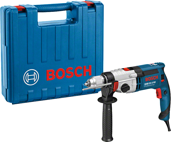Bosch GSB 21-2 RE borrmaskin med bärväska.