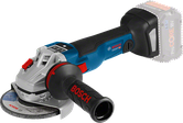 Bosch GWS18V-10SC vinkelslip med ergonomiskt handtag.