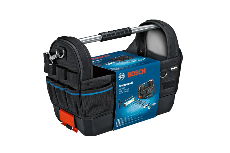 Bosch GWT 20 handverktygsset i kombinationskit i bärväska.