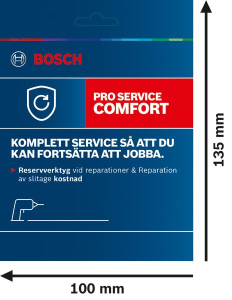 Bosch Pro Service Comfort-kort, komplett verktygsserviceerbjudande.