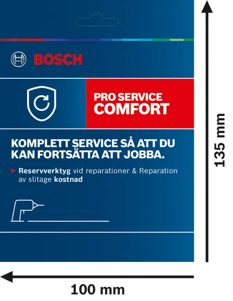 Bosch Pro Service Comfort-kort, komplett verktygsserviceerbjudande.