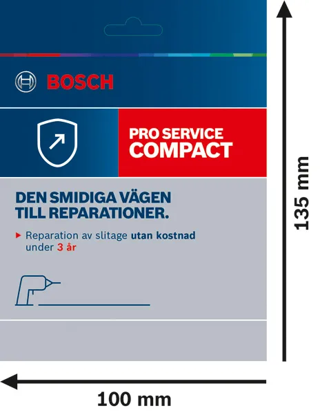 Bosch Pro Service Compact reparationskort, 3 års täckning.