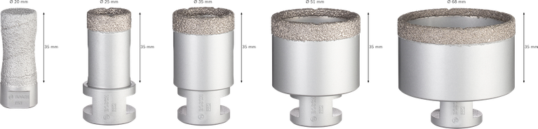 Bosch PRO keramisk torr kärnskärsats 5 delar för kakel.