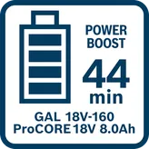 Bosch GAL 18V-160 laddare med aktiv luftkylning.