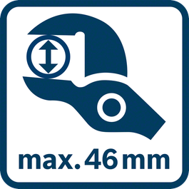  Max. kapacitet för rör med vattenpumptång 46 mm