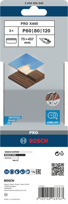 Bosch PRO X440 slipband 75×457 mm set.