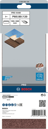 Bosch PRO X440 slipband 100×560 mm G60 G80 G100 3 st.