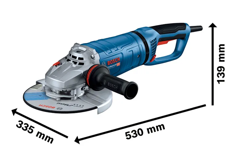 Bosch GWS 27-230 JR vinkelslip med ergonomiskt handtag.