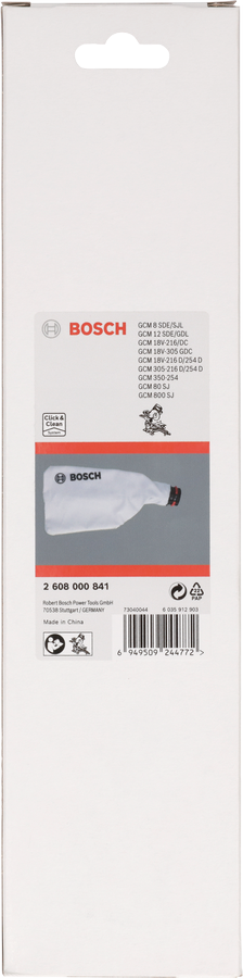 Bosch dammpåse tillbehörsförpackning.