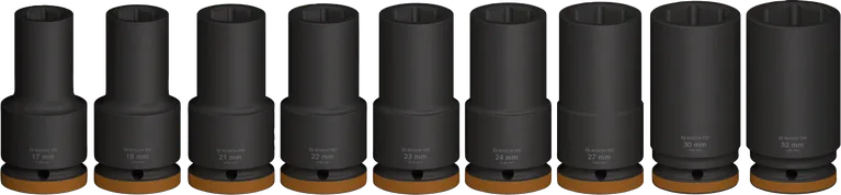 Bosch PRO Krafthylsnyckelsats 3/4 tum djup 9 delar.