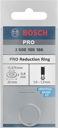 Bosch PRO reduktionsring 20 x 0,8 x 15,875 mm.