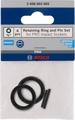 Bosch 3/8″ låsrings- och stiftsats 4 delar.