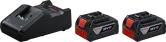 Bosch 18V batteristartset med laddare och två 4Ah-batterier.