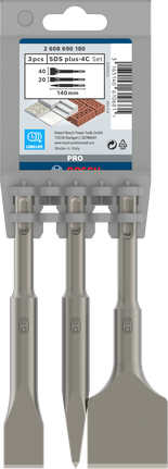 Bosch SDS plus-4C 3-delad mejselset 140 mm.