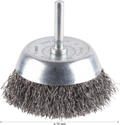Bosch PRO Metal Clean koppborste med 70 mm krympt tråd.
