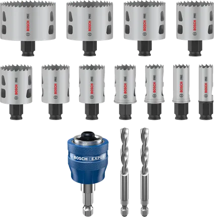 Bosch PRO Multi Material PC Plus hålsågssats, 14 storlekar.