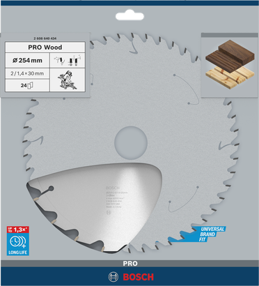 Bosch PRO Wood cirkelsågblad 254×30 mm.