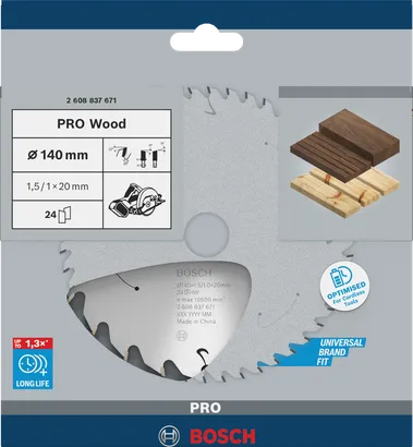 Bosch PRO Wood 140 mm cirkelsågblad 24T.