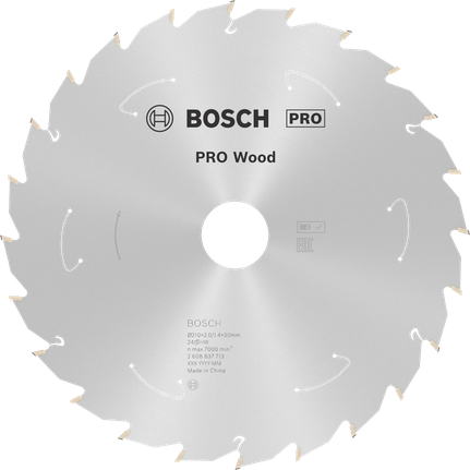 Bosch PRO Wood sladdlös cirkelsågklinga 210 mm T24.