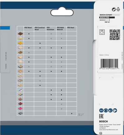 Bosch PRO Steel 140 x 1,6 x 20 mm cirkelsågblad, förpackning.