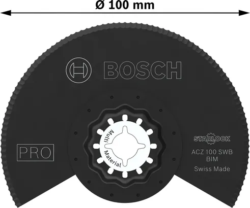 Bosch PRO ACZ 100 SWB multiverktygsblad, 100 mm diameter.