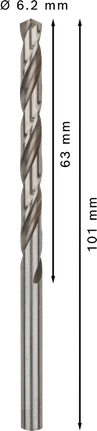 Bosch PRO Metal HSS-G spiralborr 6,2 mm diameter.