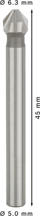 Bosch PRO mjukmetall HSS försänkare 6,3x45mm.