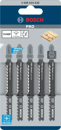 Bosch PRO Wood precise T144DP sticksågsblad 100 mm 5 st.